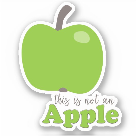 Dit is geen Apple Funny Quote Contour Sticker (Voorkant)