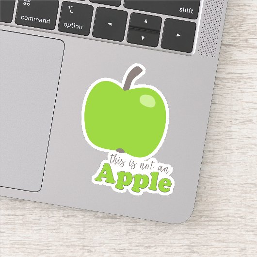 Dit is geen Apple Funny Quote Contour Sticker (Detail)