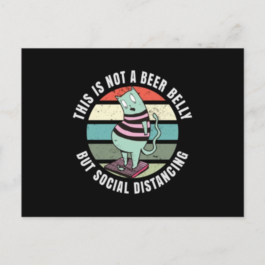 Dit is geen bierbuik, maar sociale afstanden briefkaart (Voorkant)