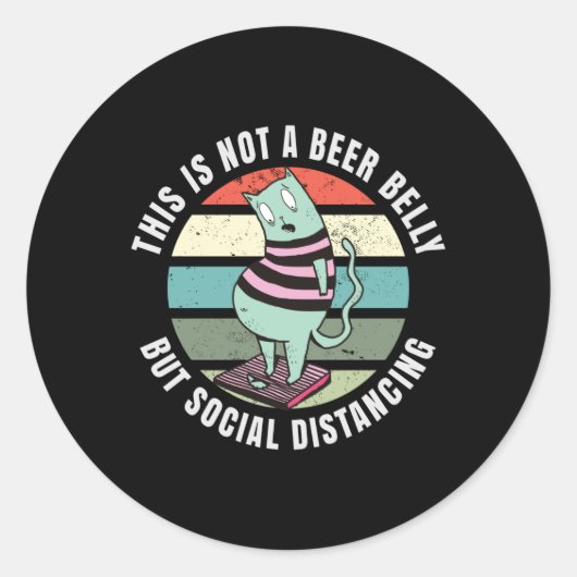 Dit is geen bierbuik, maar sociale afstanden ronde sticker (Voorkant)