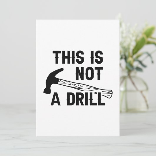 Dit is geen boor bedankkaart (Staand voorkant)