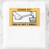 Dit is geen boor - hand, hamer, spijker rechthoekige sticker (Tas)