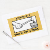 Dit is geen boor - hand, hamer, spijker rechthoekige sticker (Envelop)