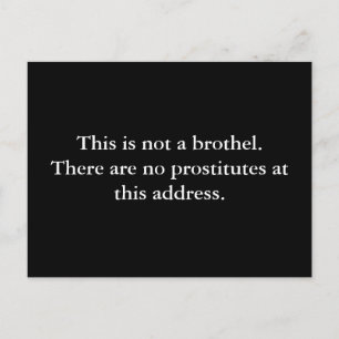 Dit is geen bordeel. Er zijn geen prostituees... Briefkaart