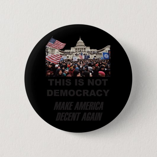 Dit is geen democratie ronde button 5,7 cm (Voorkant)