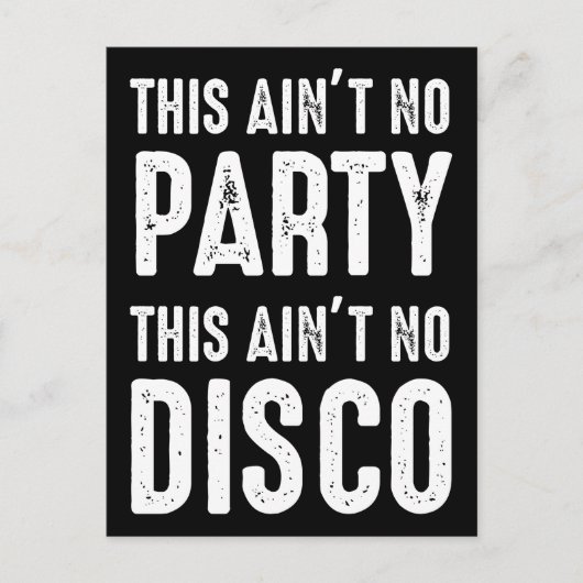 Dit is geen feest, dit is geen disco briefkaart (Voorkant)