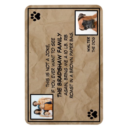 Dit is geen Joke Photo Dog Magnet Magneet (Verticaal)