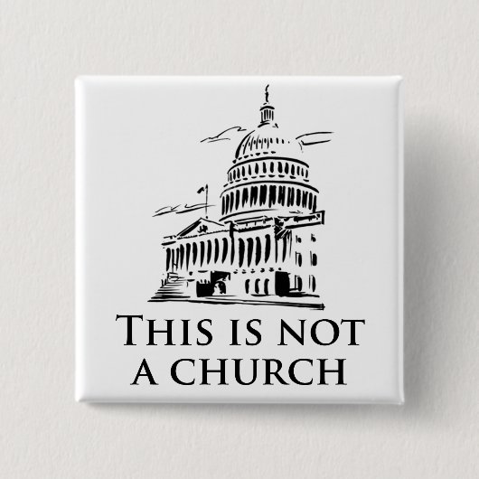 dit is geen kerk vierkante button 5,1 cm (Voorkant)