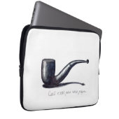 Dit is geen pijp - met de hand getekende schets laptop sleeve (Voorkant Rechts)