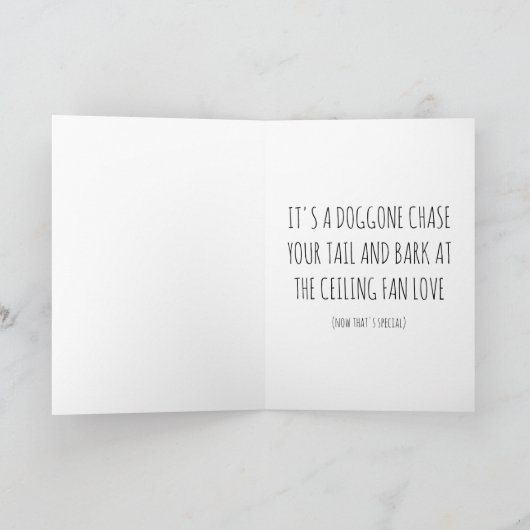 Dit is geen puppyliefde feestdagen kaart (Binnen)