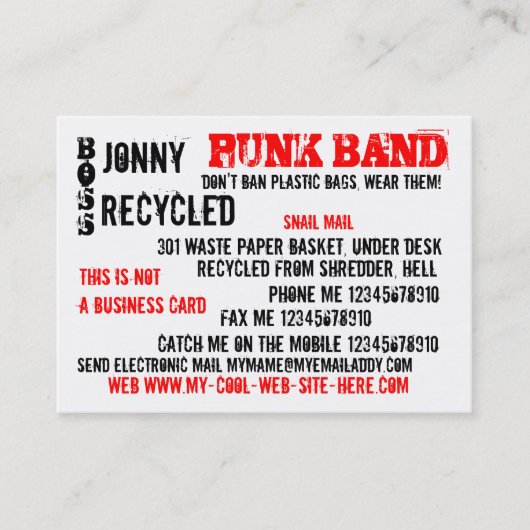 Dit is geen saaie visitekaartje (Voorkant)