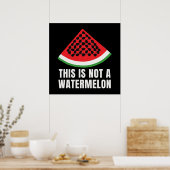 Dit is geen watermeloen - Palestijnse keffiyeh Poster (Keuken)