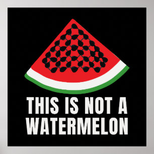 Dit is geen watermeloen - Palestijnse keffiyeh Poster