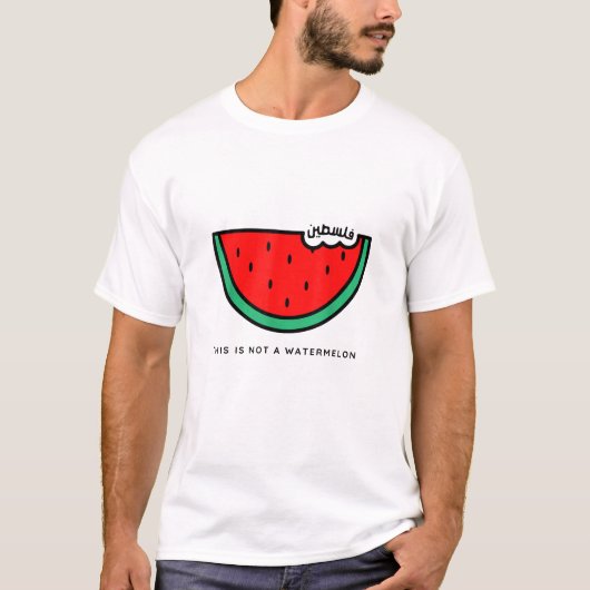 'Dit is geen watermeloen' Palestina Collectie T-shirt (Voorkant)