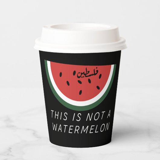 Dit is geen watermeloen - Palestine watermeloen Papieren Bekers (Achterkant)