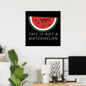 Dit is geen watermeloen - Palestine watermeloen Poster (Thuiskantoor)
