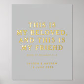 Dit is geliefde Christelijke bruiloft grijs & goud Folie Afdrukken (Voorkant)