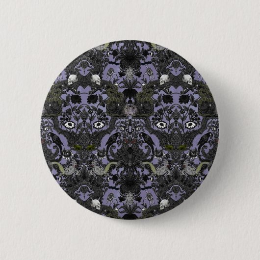 Dit is halloween ~ Haunted Damask Ronde Button 5,7 Cm (Voorkant)