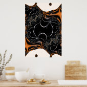 Dit is Halloween | Zwarte en Oranje fractaalkunst Poster (Keuken)