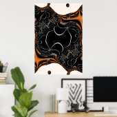 Dit is Halloween | Zwarte en Oranje fractaalkunst Poster (Thuiskantoor)