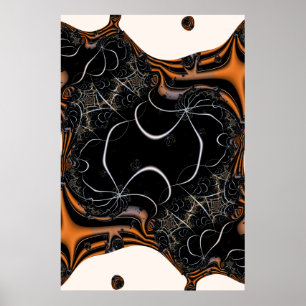 Dit is Halloween Zwarte en Oranje fractaalkunst Poster