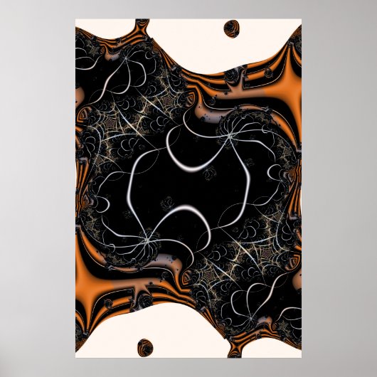 Dit is Halloween | Zwarte en Oranje fractaalkunst Poster (Voorkant)