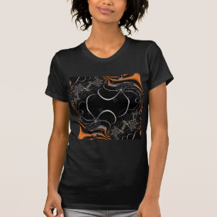 Dit is Halloween   Zwarte en Oranje fractaalkunst T-shirt
