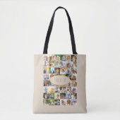 Dit is het Amerikaanse Family Photo Collage Cream  Tote Bag (Voorkant)