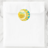 Dit is het Baby shower van Son Boy Blue Sunshine Ronde Sticker (Tas)