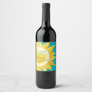 Dit is het Baby shower van Son Boy Blue Sunshine Wijn Etiket