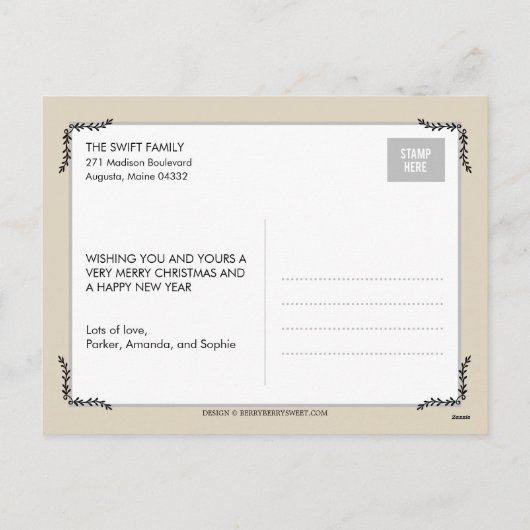 Dit is het Briefkaart van de Seizoensholiday-fotok (Achterkant)