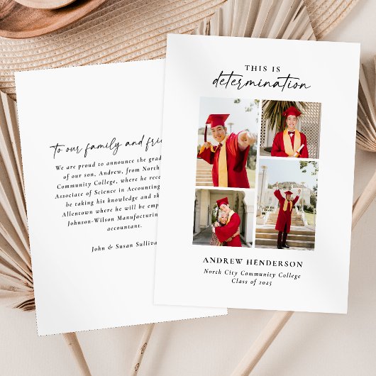 Dit is het Determination Photo Afstuderen Aankondiging