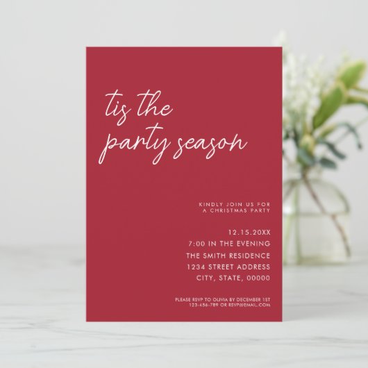 Dit is het feestseizoen minimalistische moderne ke kaart (Staand voorkant)