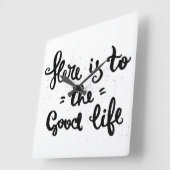 Dit is het goede leven vierkante klok (Hoek)