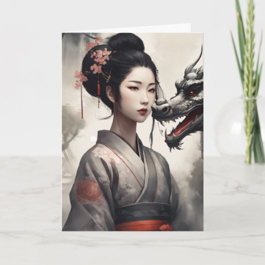 Dit is het jaar van de draak 2024 feestdagen kaart (Voorkant)