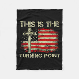 Dit Is Het Keerpunt Faith Cross Us Vlag Patr Fleece Deken