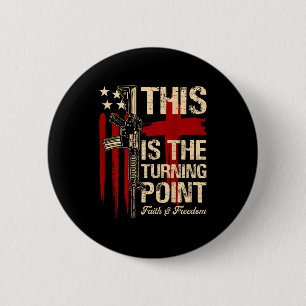 Dit Is Het Keerpunt Geloven Kruis Ons Vlag Patr Ronde Button 5,7 Cm