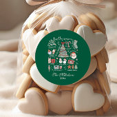 Dit is het nieuwe seizoen van Retro Green Christma Ronde Sticker