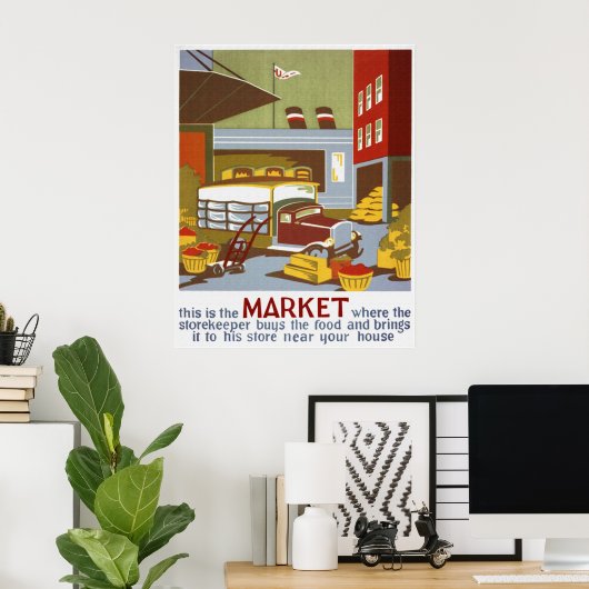 Dit is het Poster van de markt (Thuiskantoor)