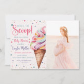 Dit is het Scoop Ice Cream Girl Baby shower Kaart (Voorkant)