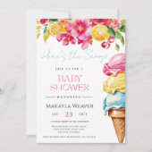 Dit is het Scoop Ice Cream Summer Baby shower Kaart (Voorkant)