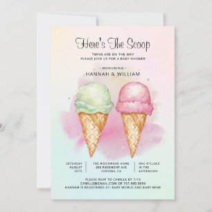 Dit is het Scoop Twin Boy Girl Baby shower Kaart