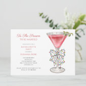 Dit is het seizoen Bachelorette Party Roze Cocktai Kaart (Staand voorkant)