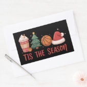 Dit is het seizoen basketbal liefhebber kerstcadea rechthoekige sticker (Envelop)