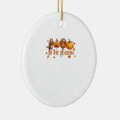 Dit is het seizoen Basset Hound Dog Herfst Thanksg Keramisch Ornament (Rechts)