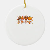 Dit is het seizoen Basset Hound Dog Herfst Thanksg Keramisch Ornament (Voorkant)