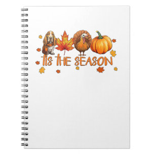 Dit is het seizoen Basset Hound Dog Herfst Thanksg Notitieboek