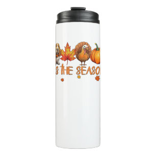 Dit is het seizoen Basset Hound Dog Herfst Thanksg Thermosbeker