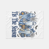 Dit is het seizoen Blue Patchwork Ghost Pumpkin Sp Fleece Deken (Voorkant (Horizontaal))