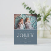 'Dit is het seizoen Blue Photo Christmas Briefkaar Feestdagenkaart (Staand voorkant)